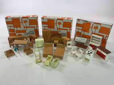 Lot 266 - GALT; three boxes of doll's house furniture,...