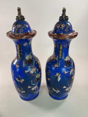 Lot 275 - A very large pair of mid 19th century blue...