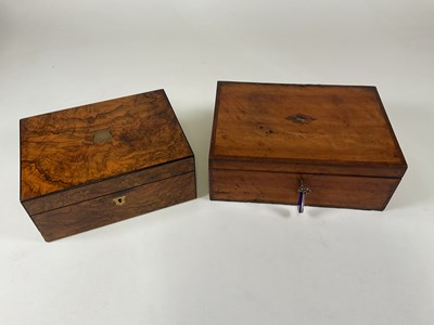 Lot 164 - A 19th century figured walnut writing slope,...