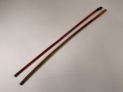 Lot 167 - Two vintage walking canes with hand painted...