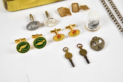Lot 487 - A pair of modern cufflinks, a pair of 9ct...