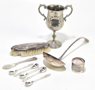 Lot 2578 - A hallmarked silver backed clothes brush with...