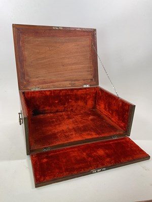 Lot 86 - A walnut white metal mounted Arts and Crafts...