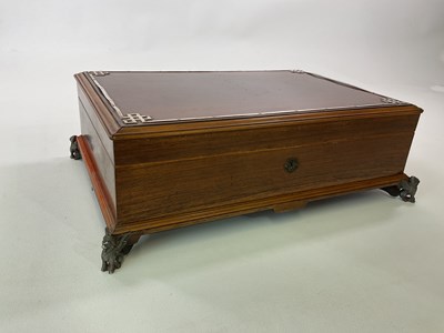 Lot 86 - A walnut white metal mounted Arts and Crafts...