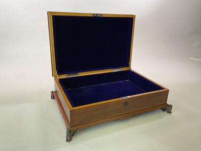 Lot 86 - A walnut white metal mounted Arts and Crafts...