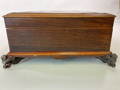 Lot 86 - A walnut white metal mounted Arts and Crafts...