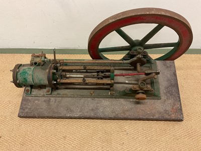 Lot 143 - Steam engine on plinth, length 67cm, width...