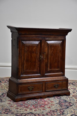 Lot 4 - An 18th century wall hanging cupboard, with...
