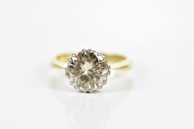 Lot 38 - A yellow metal diamond solitaire ring, the...