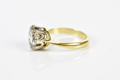 Lot 38 - A yellow metal diamond solitaire ring, the...