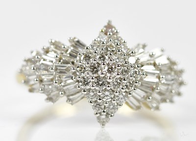 Lot 84 - An 18ct yellow gold and diamond cluster ring...