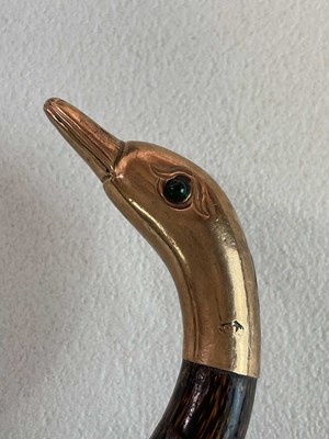 Lot 93 - A vintage umbrella with 9ct gold mounted...