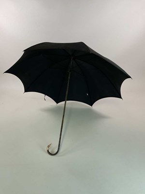 Lot 93 - A vintage umbrella with 9ct gold mounted...