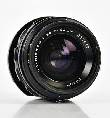 Lot 495 - NIKON; a PC-Nikkor 35mm f2.8 tilt shift lens,...