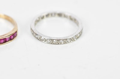 Lot 87 - A white metal full eternity ring set with...