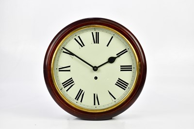 Lot 347 - A mahogany cased station clock, the white dial...