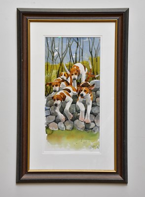 Lot 171 - MARY ANN ROGERS; watercolour, 'Over The Wall',...