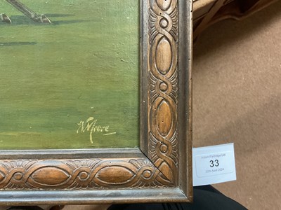 Lot 33 - N MOORE; 19th century oil on board, 'The...