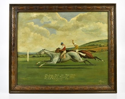 Lot 33 - N MOORE; 19th century oil on board, 'The...