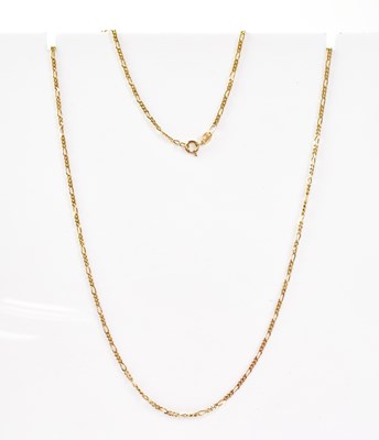 Lot 776a - A 9ct gold figaro link dainty necklace united...