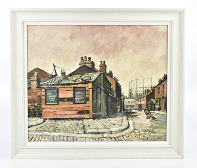 Lot 295 - TOM BROWN (1933-2017); oil on board, Salford...