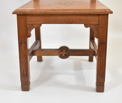 Lot 43 - An early 20th century Gothic-style church oak...