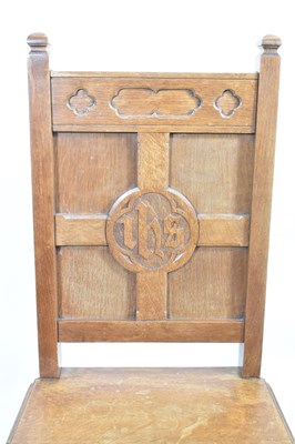 Lot 43 - An early 20th century Gothic-style church oak...