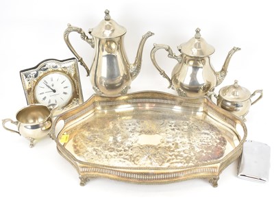 Lot 593 - A five-piece silver plated tea set, comprising...