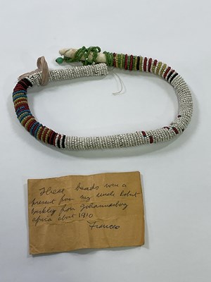 Lot 131 - A South African beaded necklace circa 1910,...