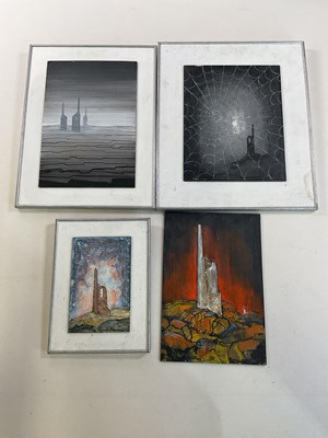 Lot 1489 - RON WOOD; a group of four oils on board,...