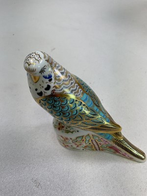 Lot 291 - ROYAL CROWN DERBY; a 'Sky Blue Budgerigar'...