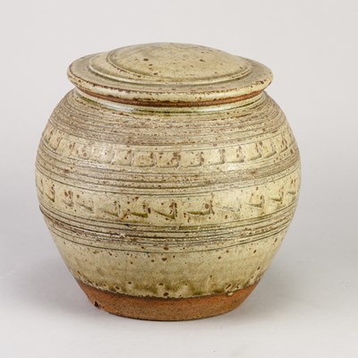 Lot 340 - JIM MALONE (born 1946); a stoneware jar and...