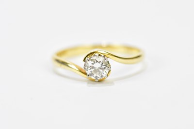 Lot 133 - An 18ct yellow gold diamond solitaire ring,...