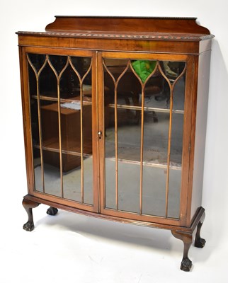 Lot 46 - A 1940s mahogany glazed display cabinet with...