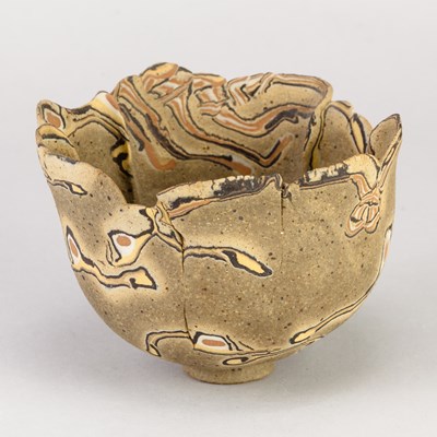 Lot 437 - MAL MAGSON (born 1950); a stoneware bowl with...