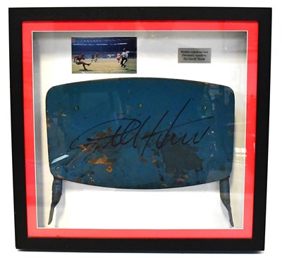 Lot 504 - SIR GEOFF HURST; a Wembley seat back signed by...