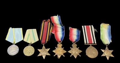 Lot 372 - A group of WWI, WWII and Russian military...