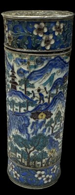 Lot 1254 - A Chinese silver cloisonné enamel scent bottle...