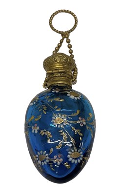 Lot 305 - A 19th century hand painted glass scent bottle...