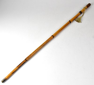 Lot 250 - A Georgian bamboo sword stick, the 65cm blued...