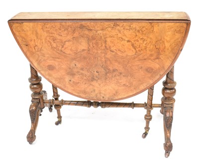 Lot 57 - A Victorian burr walnut Sutherland table...