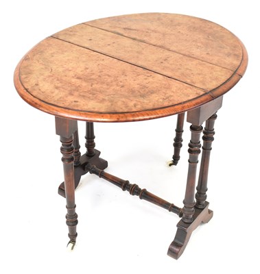 Lot 58 - A small Victorian burr walnut Sutherland table...