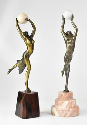 Lot 159 - A near pair of early 20th century bronzed...