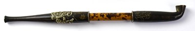 Lot 260 - A 19th century Chinese bronze opium pipe with...