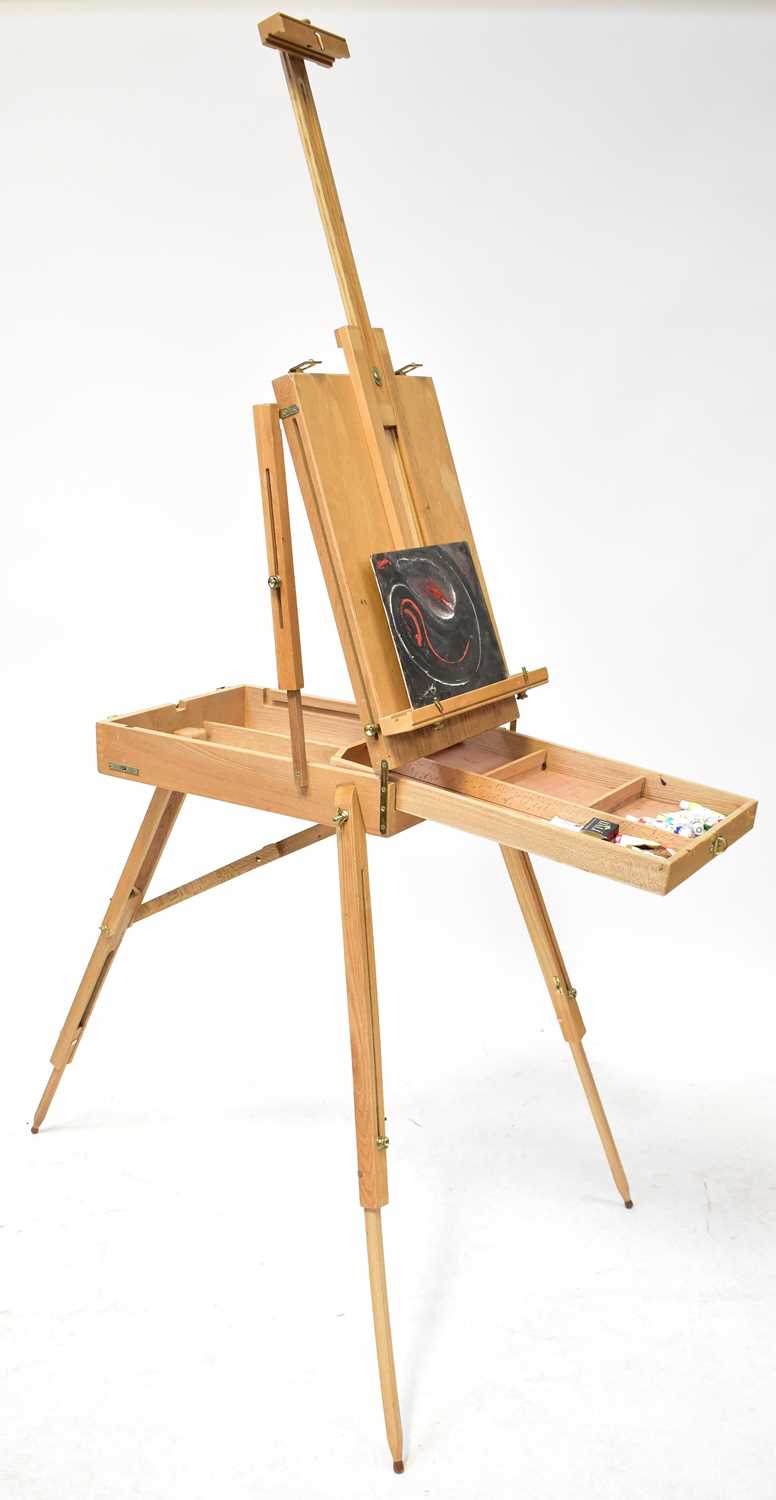Lot 224 - A modern folding artist's easel/work table,