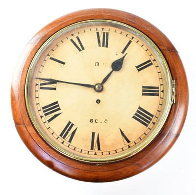 Lot 144 - A mahogany cased station clock, the enamelled...