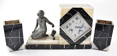 Lot 135 - An Art Deco multicoloured marble and onyx...