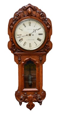 Lot 145 - F. REED, LIVERPOOL; an oak cased twin fusee...