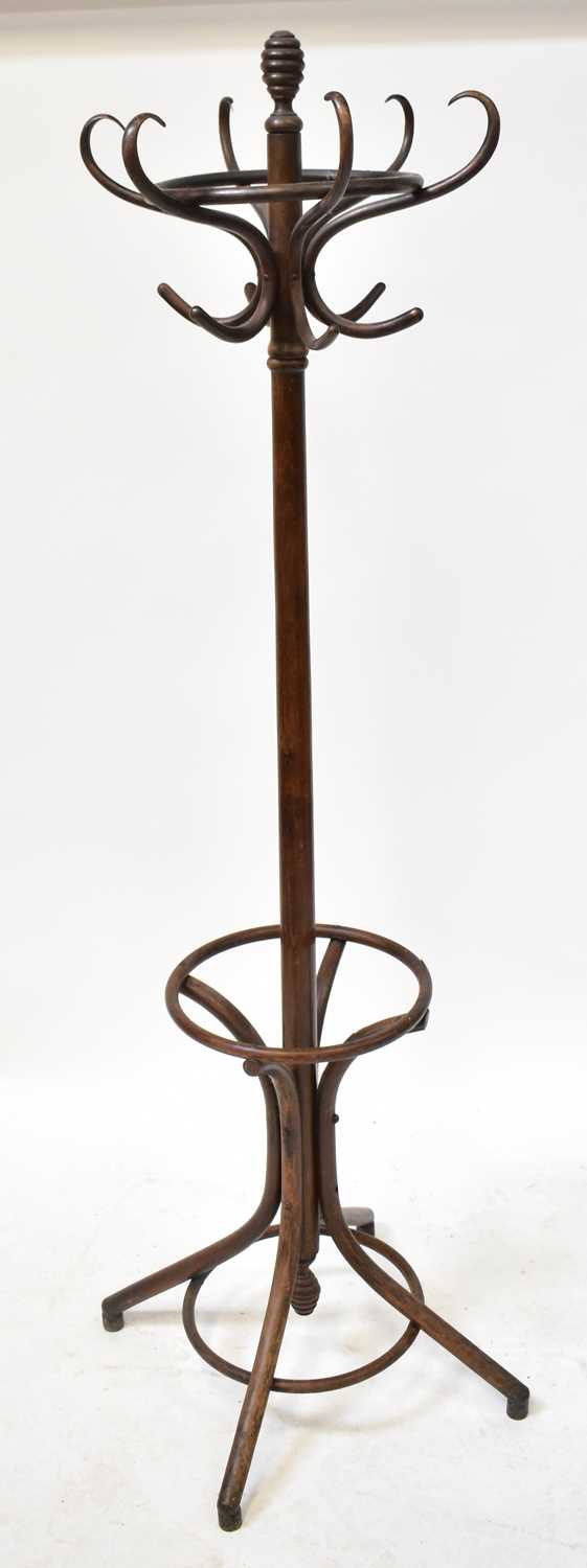Lot 34 - A mid-century bentwood hat stand with six...