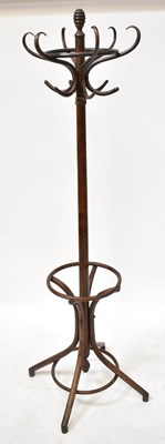 Lot 34 - A mid-century bentwood hat stand with six...